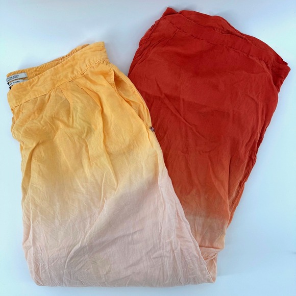 Scotch & Soda Maison Scotch Pants - Scotch & Soda Maison Scotch Womens Medium Yellow Rust Ombre Wide Leg Beach Pants